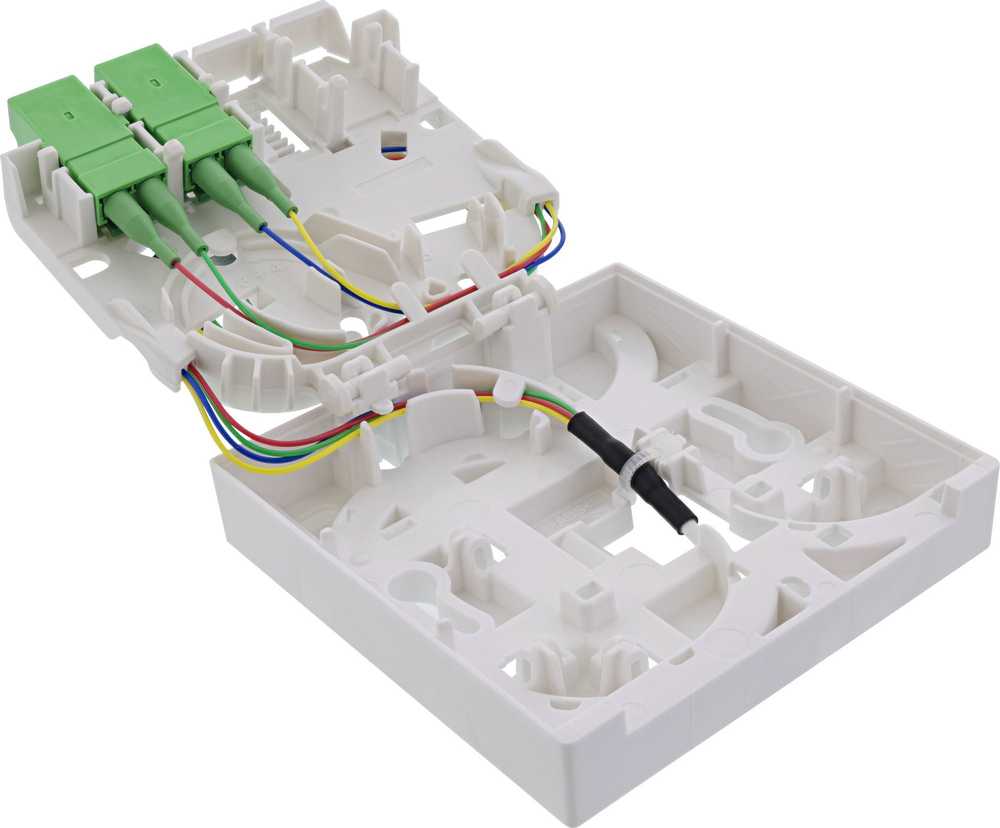 InLine® FTTH prailginimo dėžutė iš anksto paruošta 4x LC/APC 9/125µm 50m