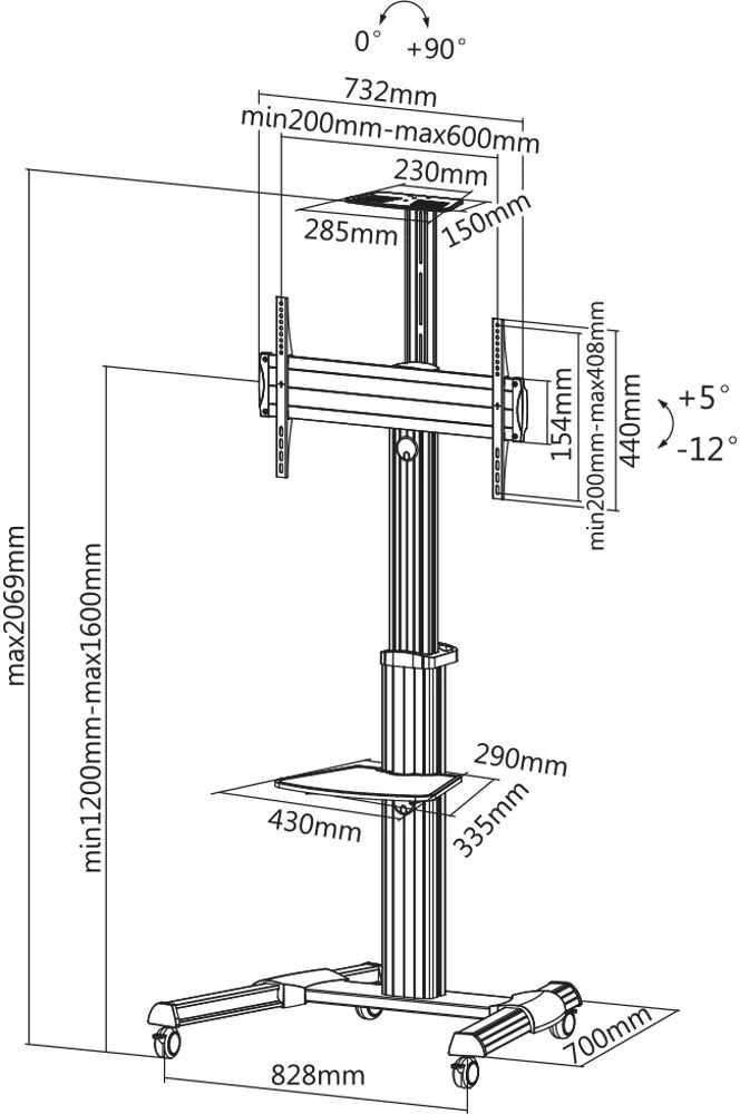 Laikiklis Inline grindų stovas 23170A 37'' - 70''
