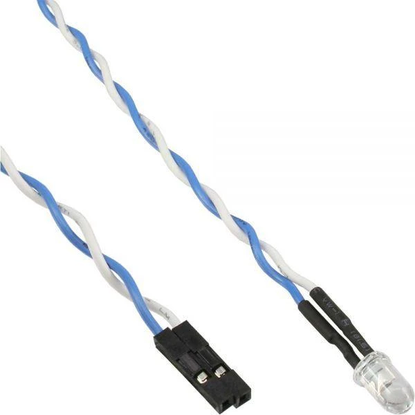 „InLine HDD-LED“ / maitinimo šviesos diodas pagrindinės plokštės prijungimui, mėlynas – 80 cm
