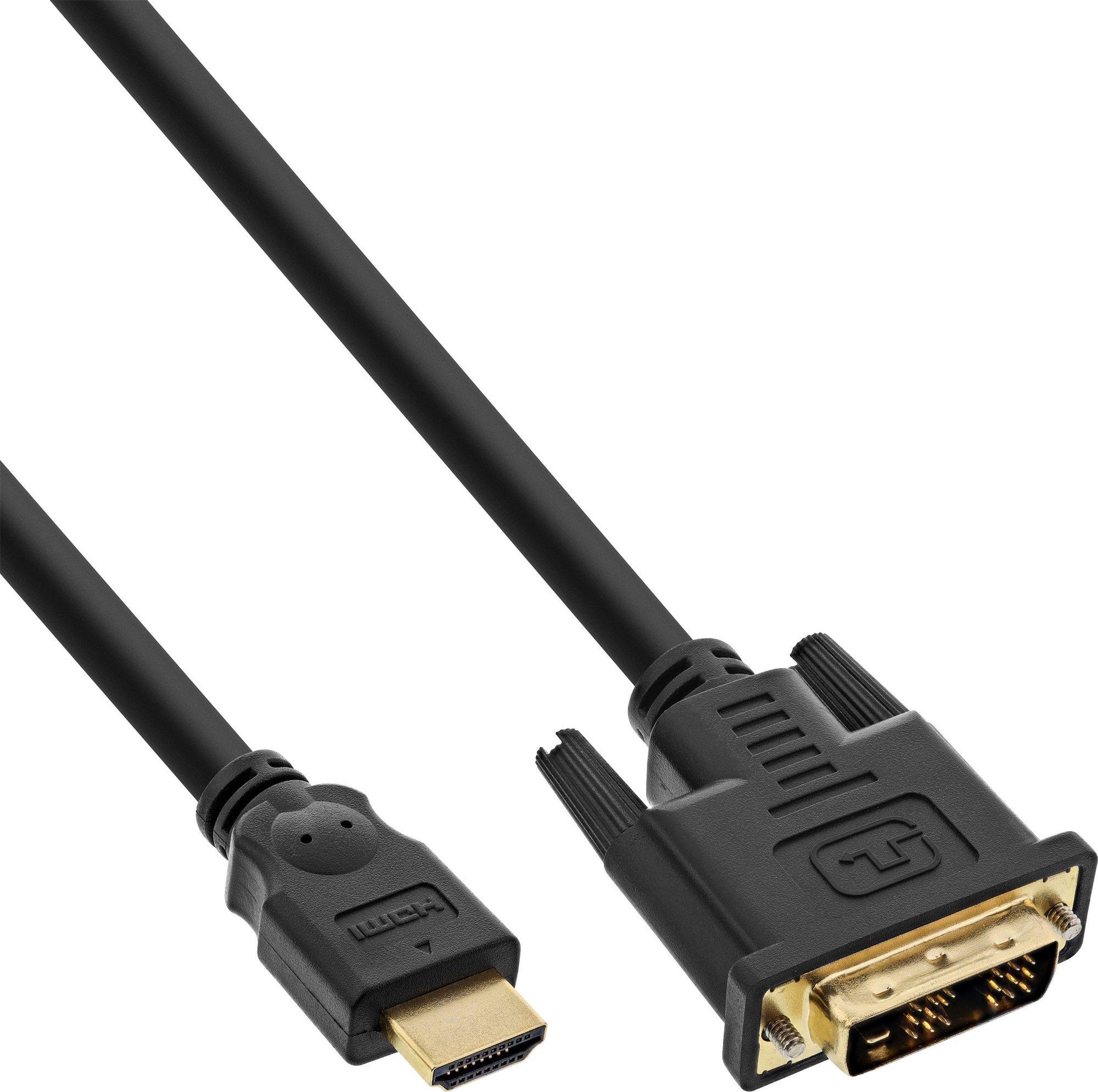 InLine HDMI į DVI adapterio kabelis didelės spartos, juodas - 0,5 m