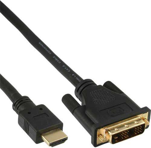 InLine HDMI į DVI adapterio kabelis didelės spartos, juodas - 3 m