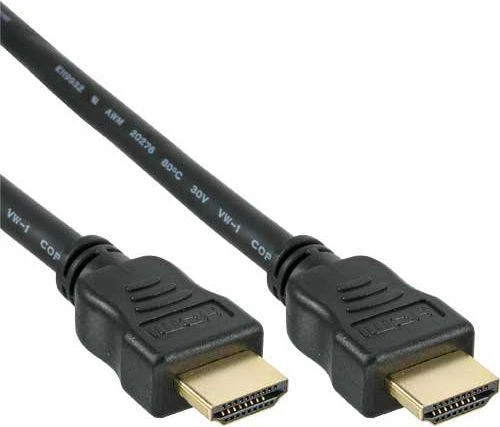 Inline Didelės spartos HDMI kabelis su Ethernet jungtimi, juodas - 2 m