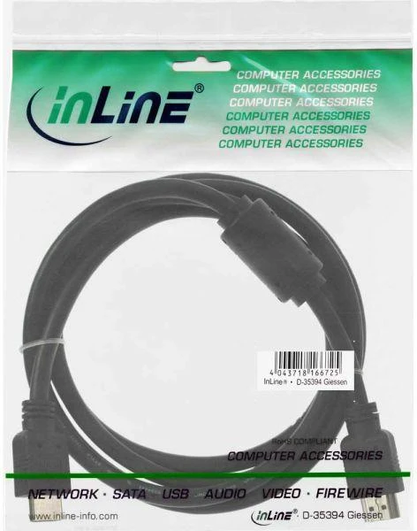 Kabelis InLine HDMI - HDMI 5m juoda (17605)