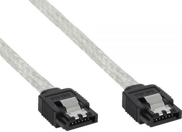 „InLine SATA III“ (6 Gb/s) kabelis, skaidrus – 0,5 m