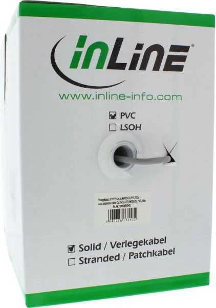 InLine Tvirtas montavimo kabelis SF/UTP, Cat.5e, AWG24, CU, be halogenų, 300 m (73300U)