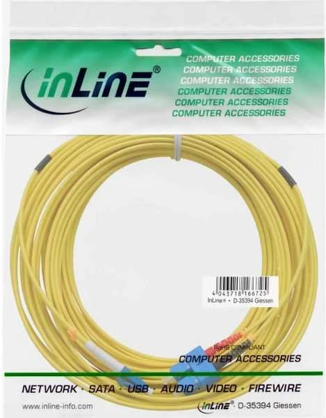 InLine Inline šviesolaidinis kabelis Duplex LC/SC 9/125µm, OS2, 25m