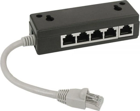 InLine Splitter ISDN 5x RJ45 moteriškas 15cm Kabelis su terminalų rezistoriai (69935)