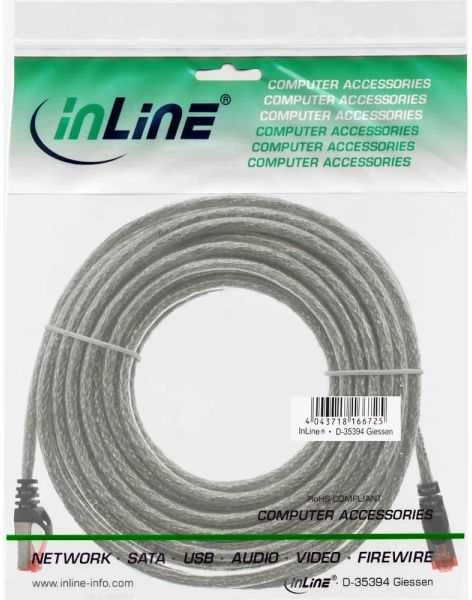 InLine Patchcord S/FTP, PiMF, Cat.6, PVC, skaidrus 25m (76425T)