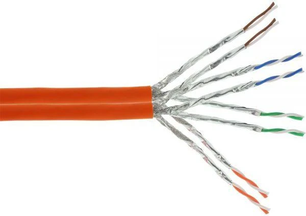 InLine montavimo kabelis S/FTP, PiMF, Cat.7a, AWG23, 1200MHz, be halogenų, oranžinis, 500m (77500I)