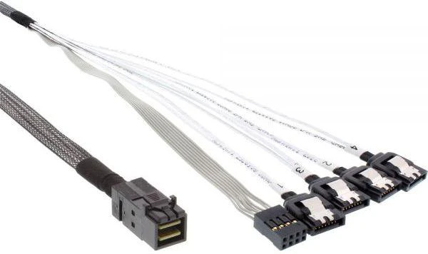 InLine SFF 8643 - SATA x4, 1m, Pilka (27630B)