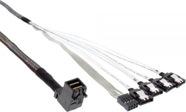 InLine SFF 8643 - SATA x4, 0.5m, Pilka (27631A)