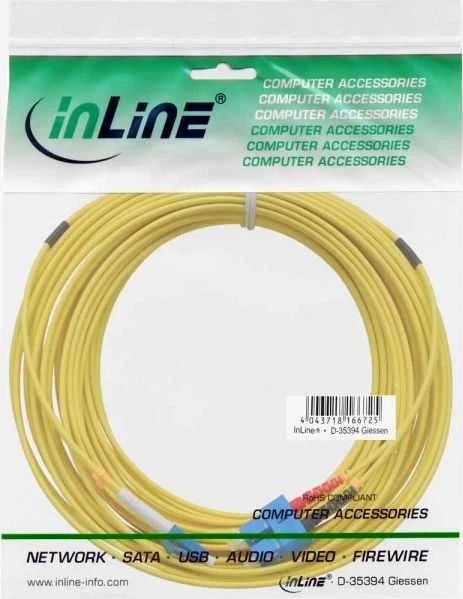 InLine šviesolaidinis dvipusis kabelis, LC/SC, 9/125 µm, OS2, 5 m