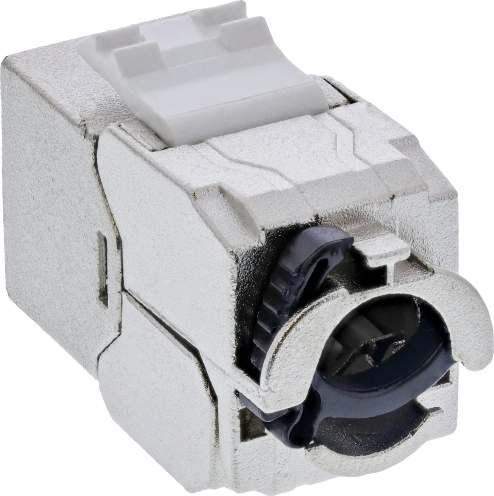 InLine® Keystone RJ45 plonas lizdas, SNAP-In, Cat.8.1, integruotas kabelio raištis