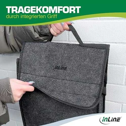 „InLine“ krepšys automobilio įkrovimo kabeliui iki 7,5 m pilkos spalvos (16299I)