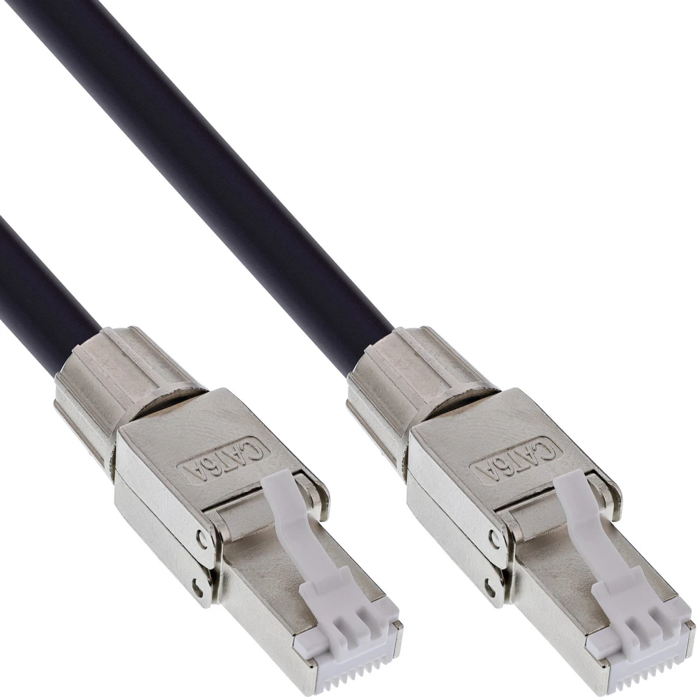 „InLine®“ lauko tinklo kabelio būgnas, Cat.6A PUR RJ45, 50 m, juodas