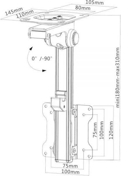 InLine Laikiklis sufitowy 23163A 13'' - 27''