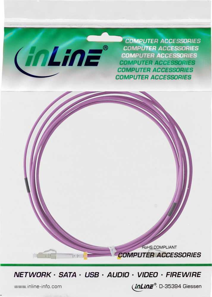 InLine® Optinio pluošto duplex kabelis, LC/LC, 50/125µm, OM4, 30m