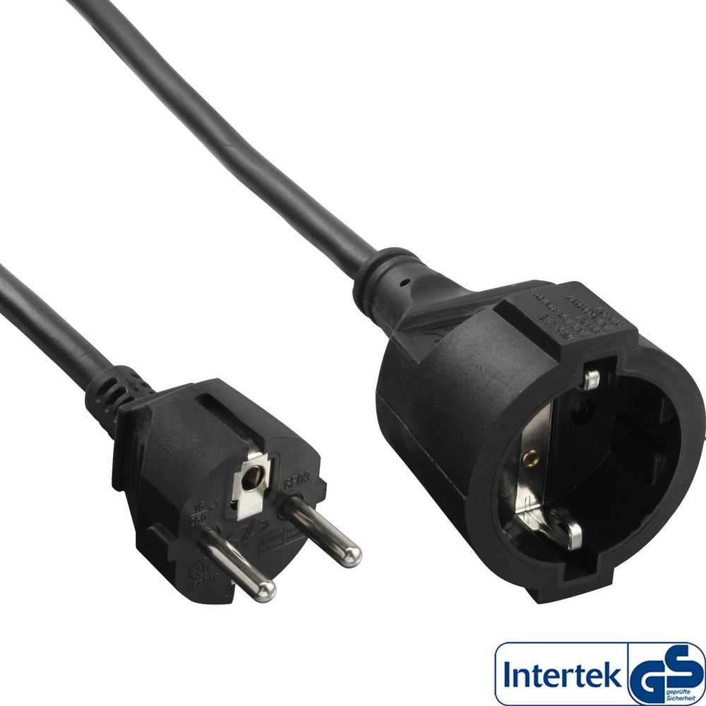 InLine® maitinimo ilgintuvas F tipo juodas 1,5 m