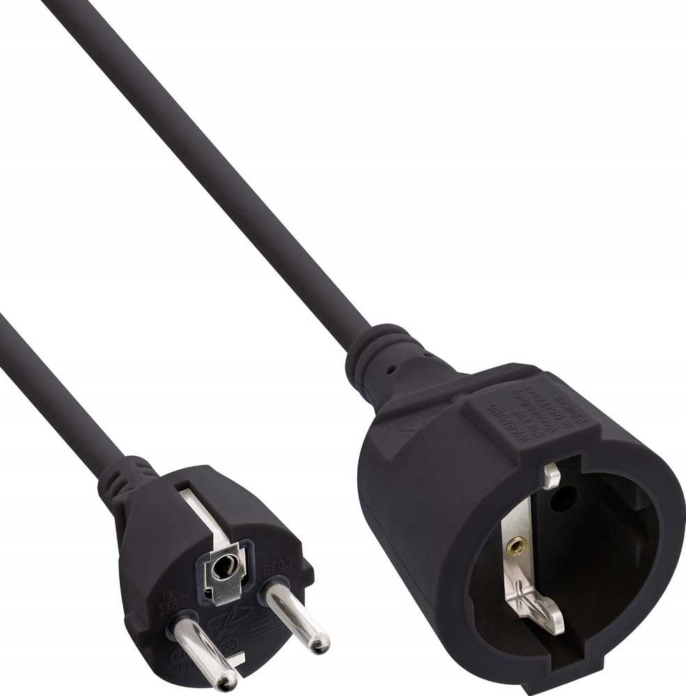 InLine® maitinimo ilgintuvas F tipo juodas 1,5 m