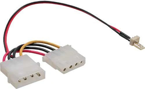 Inline Įmontuotas 3 kontaktų į 4 kontaktų „Molex“ ventiliatoriaus adapterio kabelis