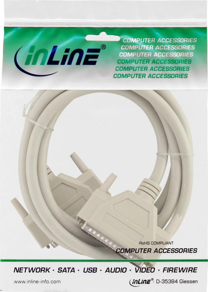 InLine® nuoseklusis prailginimo kabelis 37 kontaktas DB37 kištukinis kištukinis tiesioginis 5 m