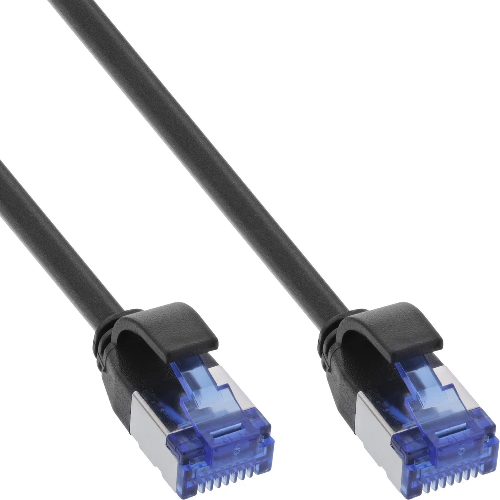 InLine Patchcord Slim Cat.6A, S/FTP, TPE (LSZH), elastyczny, PoE, juoda, 20m (74920S)