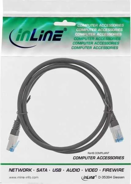 Inline Įlaidinis patch kabelis Cat.6A, S/FTP, PE lauko sąlygoms, juodas, 3m (72803S)