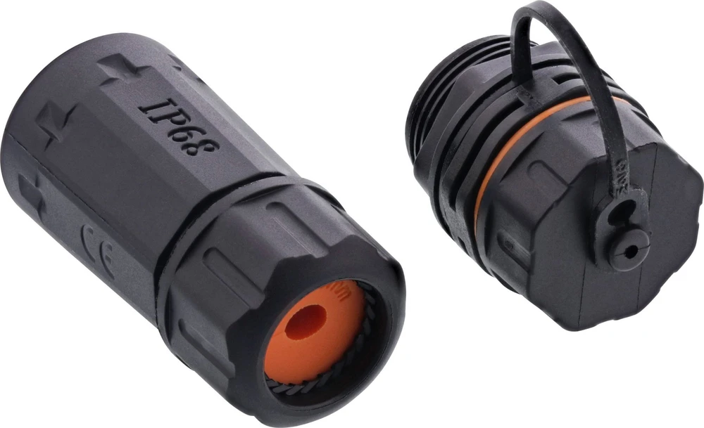 InLine® Patch kabelių jungčių rinkinys Cat.6A, atsparus vandeniui IP68, jungtis, skirta pramoniniam naudojimui, su dulkių dangteliu