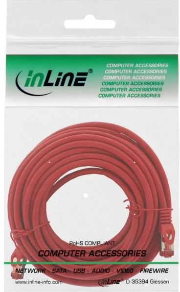 InLine Patchcord S/FTP, PiMF, Cat.6, 250MHz, be halogenų, raudona 5m (76905R)