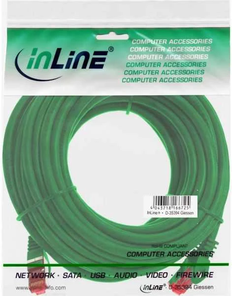 InLine Patchcord S/FTP, PiMF, Cat.6, PVC, žalia 25m (76425G)