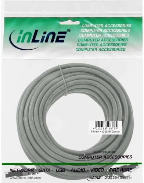 Intos InLine CAT5e F / UTP tinklo kabelis, 30 m, pilkas