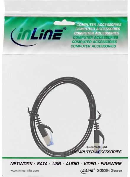 InLine Patchcord Flat U/FTP, Cat.6A, juoda 7m (71807S)