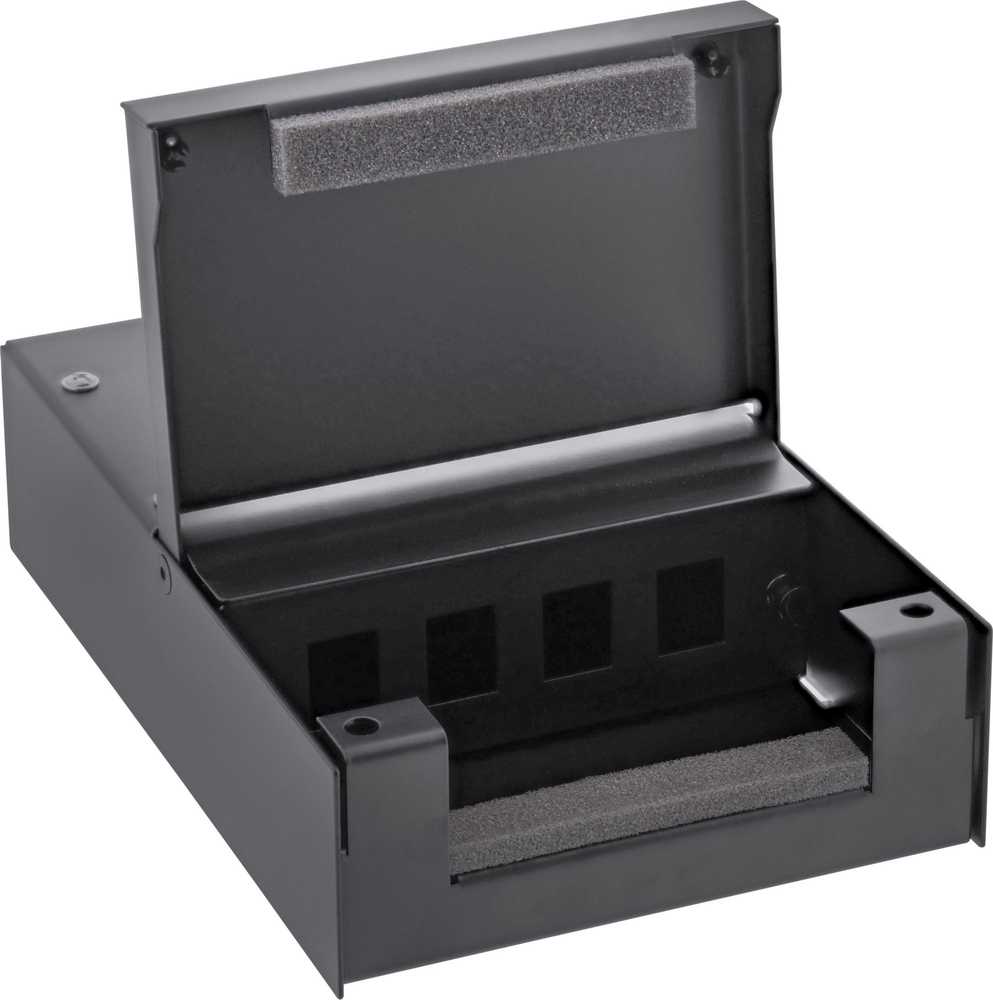 InLine® paviršinio tvirtinimo dėžutė, skirta Keystone 4x RJ45, juoda