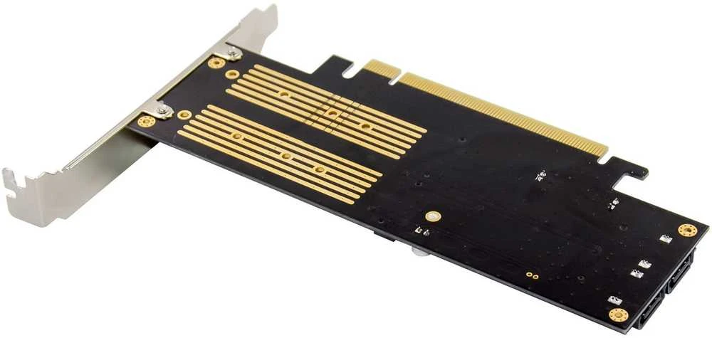InLine® PCIe x16 plokštė į 2x M.2, 1x mSATA