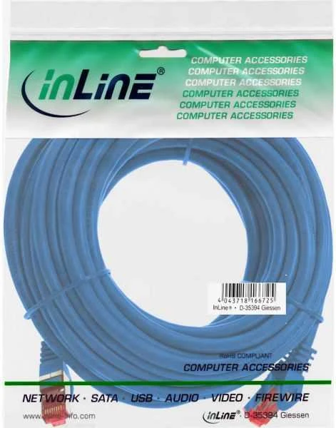InLine Patchcord S/FTP, PiMF, Cat.6, 250MHz, PVC, CCA, mėlyna 7,5 m (76107B)