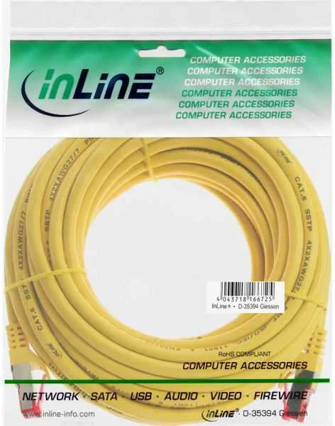 InLine Patchcord S/FTP, PiMF, Cat.6, 250MHz, PVC, CCA, geltona 10m (76110Y)