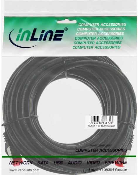InLine Pechcord S / FTP, PiMF, Cat.6, 250MHz, PVC, juodas 30m (76430S)