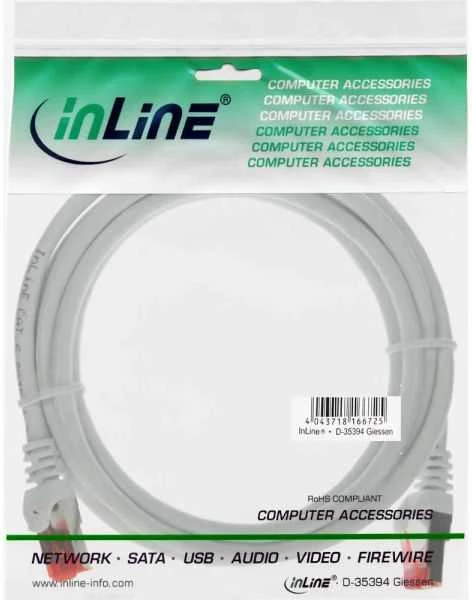 InLine Patchcord S/FTP, PiMF, Cat.6, PVC, balta 15m (76415W)