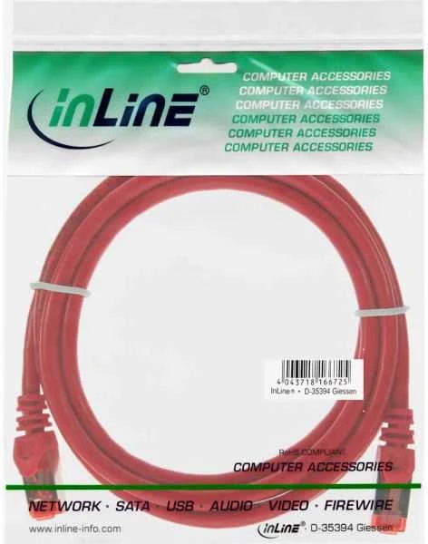 InLine Patchcord S/FTP, PiMF, Cat.6, PVC, raudona 15m (76415R)
