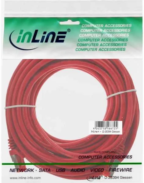 InLine Patchcord S/FTP, PiMF, Cat.6, PVC, raudona 7.5m (76407R)