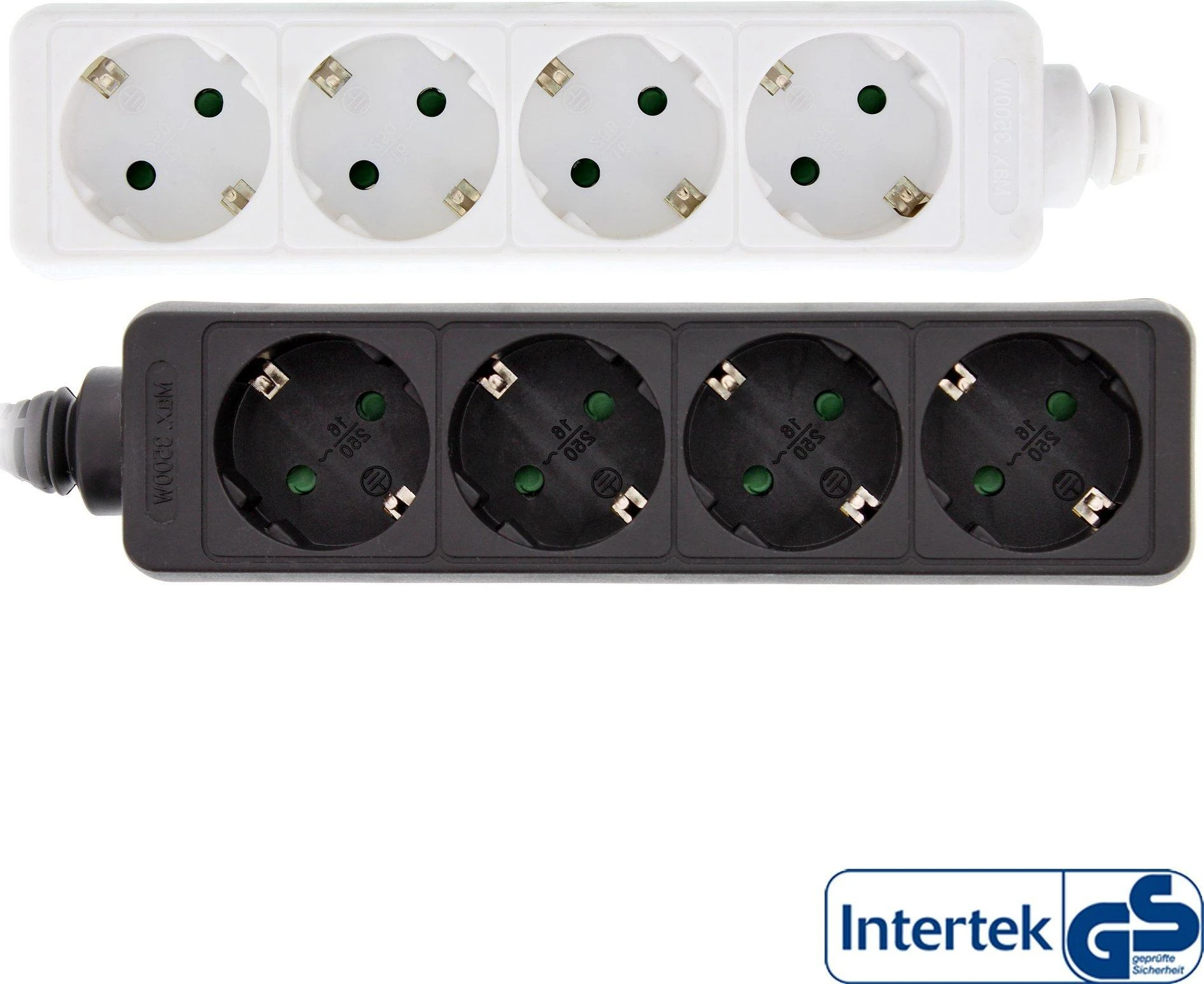 InLine ® F tipo maitinimo linija vokiškai 4 prievadas + Vaiko apsaugos užraktas baltas 5m