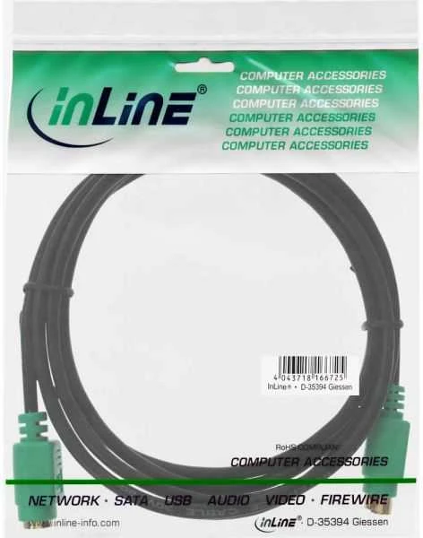 InLine PS / 2 - PS / 2, 2m, Juodas (13342H)