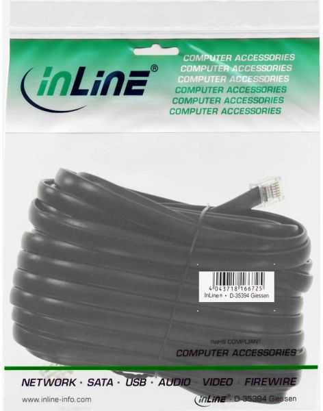 InLine Kabelis RJ12 vyriškas - vyriškas 6P6C 20m (18849)