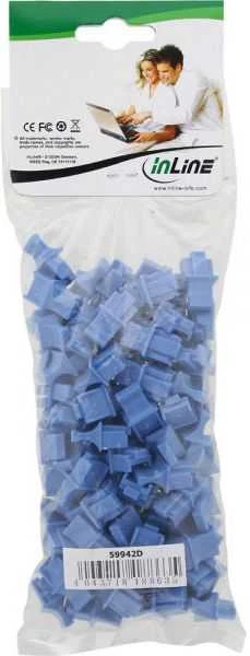 InLine Dulkių gaubtas RJ45 lizdui mėlynas 100vnt. (59942D)