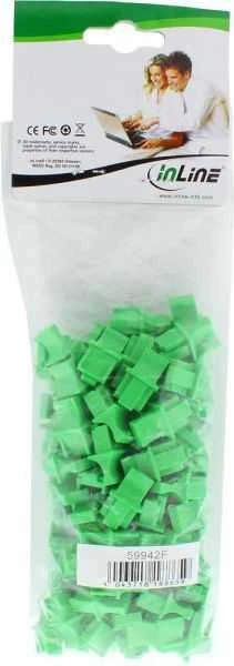 InLine Dulkių gaubtas RJ45 lizdui žalias 100vnt. (59942F)