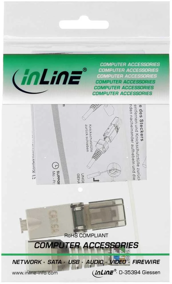 „InLine ®“ RJ45 kištukas, Cat.6A, 500 MHz, montuojamas lauke, ekranuotas