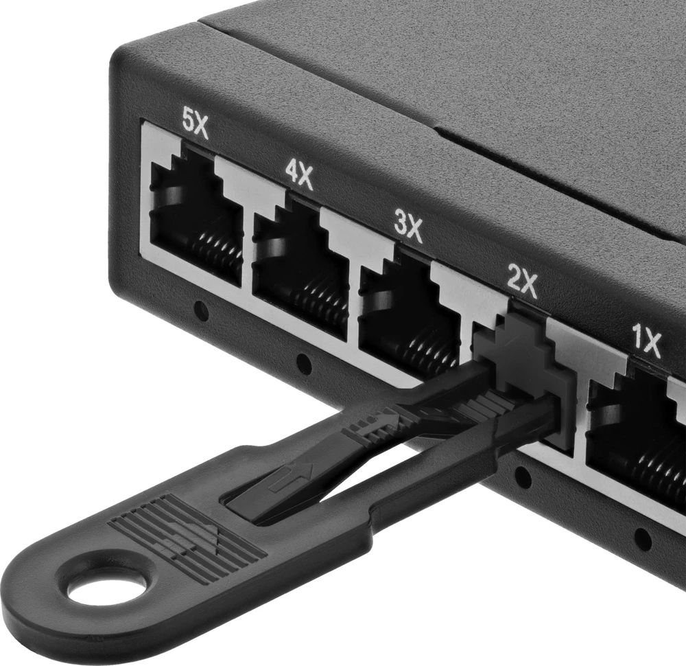 InLine® RJ45 prievadų blokatorius, 20 blokatorių papildymo pakuotė, juoda