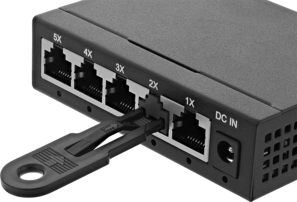 InLine® RJ45 prievadų blokatorius, starterio rinkinys su 10 blokatorių ir raktu, juodas