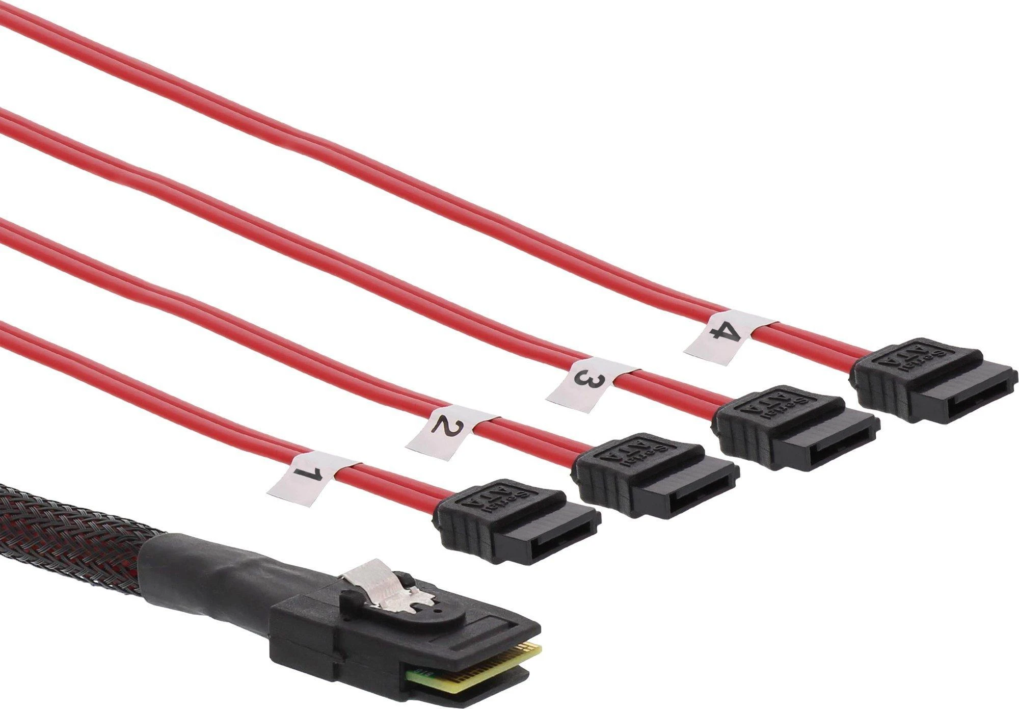 InLine ® SAS jungties kabelis Mini SAS SFF8087 iki 4x SATA Crossover OCF 0,5 m