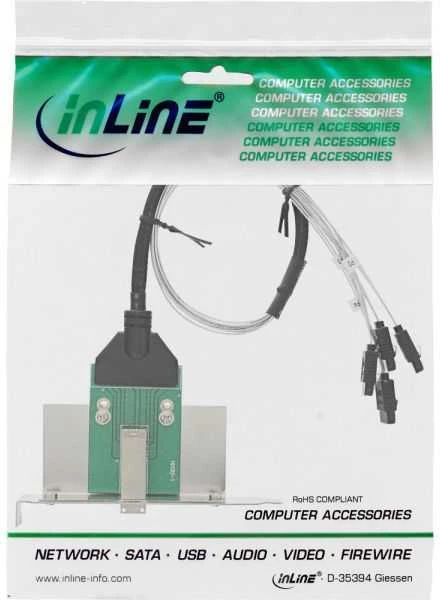 „InLine SAS HD“ laikiklis su išoriniu SFF-8644 kabeliu – vidinis 4x SATA 0,5 m (27659B)
